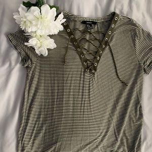 Olive and cream tee shirt (forever 21)